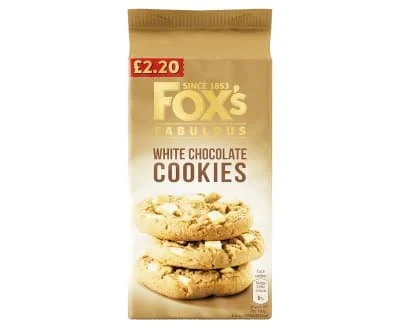 Foxs Fab White Choc Cookies 8 x 180g