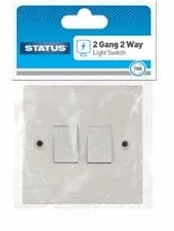 Status 2Gang 2Way Light Switch Single