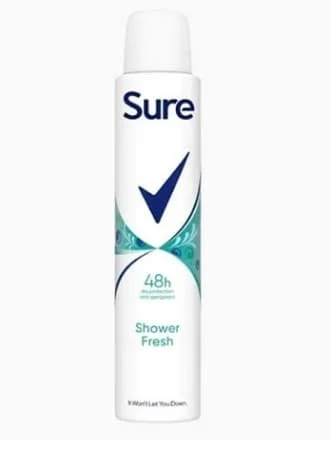 Sure AP Aerosol - Shower Fresh 6 x 200ml