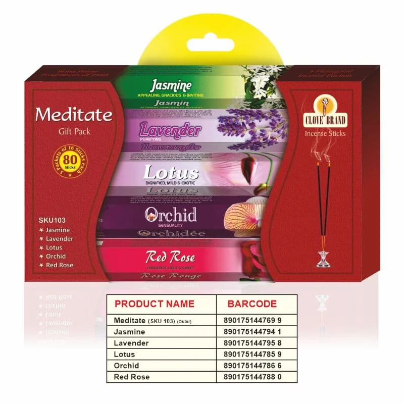 Clove Meditate Window Pack Incense Sticks 5 x 16sticks