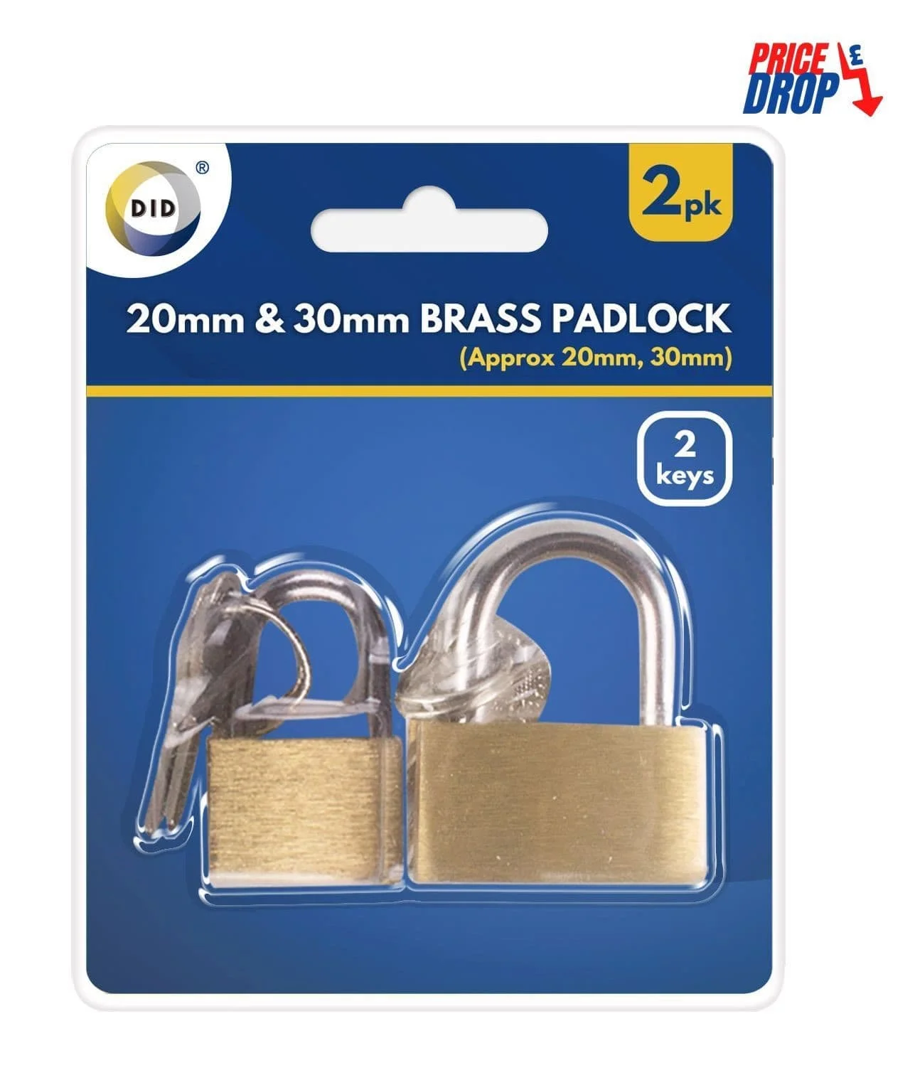 Dina Brass Padlock 20mm & 30mm 2s