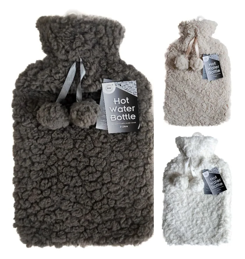 Dina 2ltr Hot Water Bottle & Teddy Plush Cover