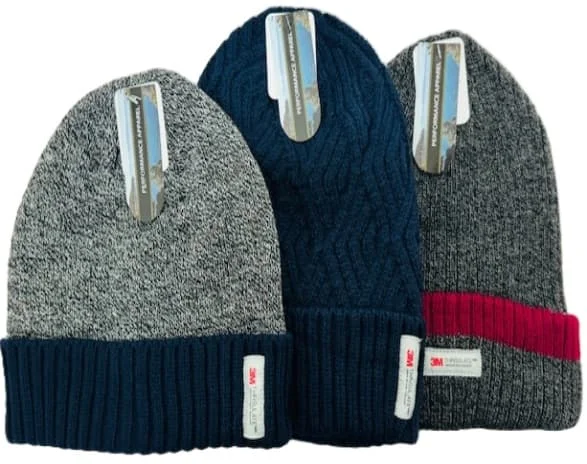 Men's Thinsulate Hat's With Cuff One Size 12 x 1pair