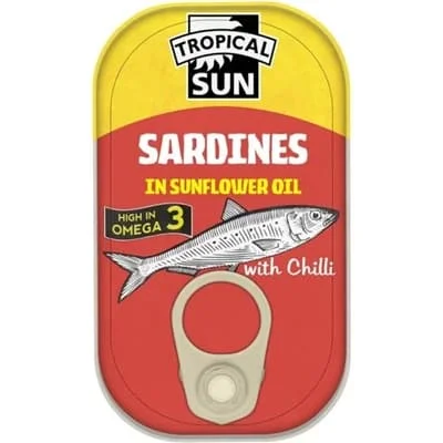 Tropical Sun Sardines In Sunflower Oil 12 x 125g