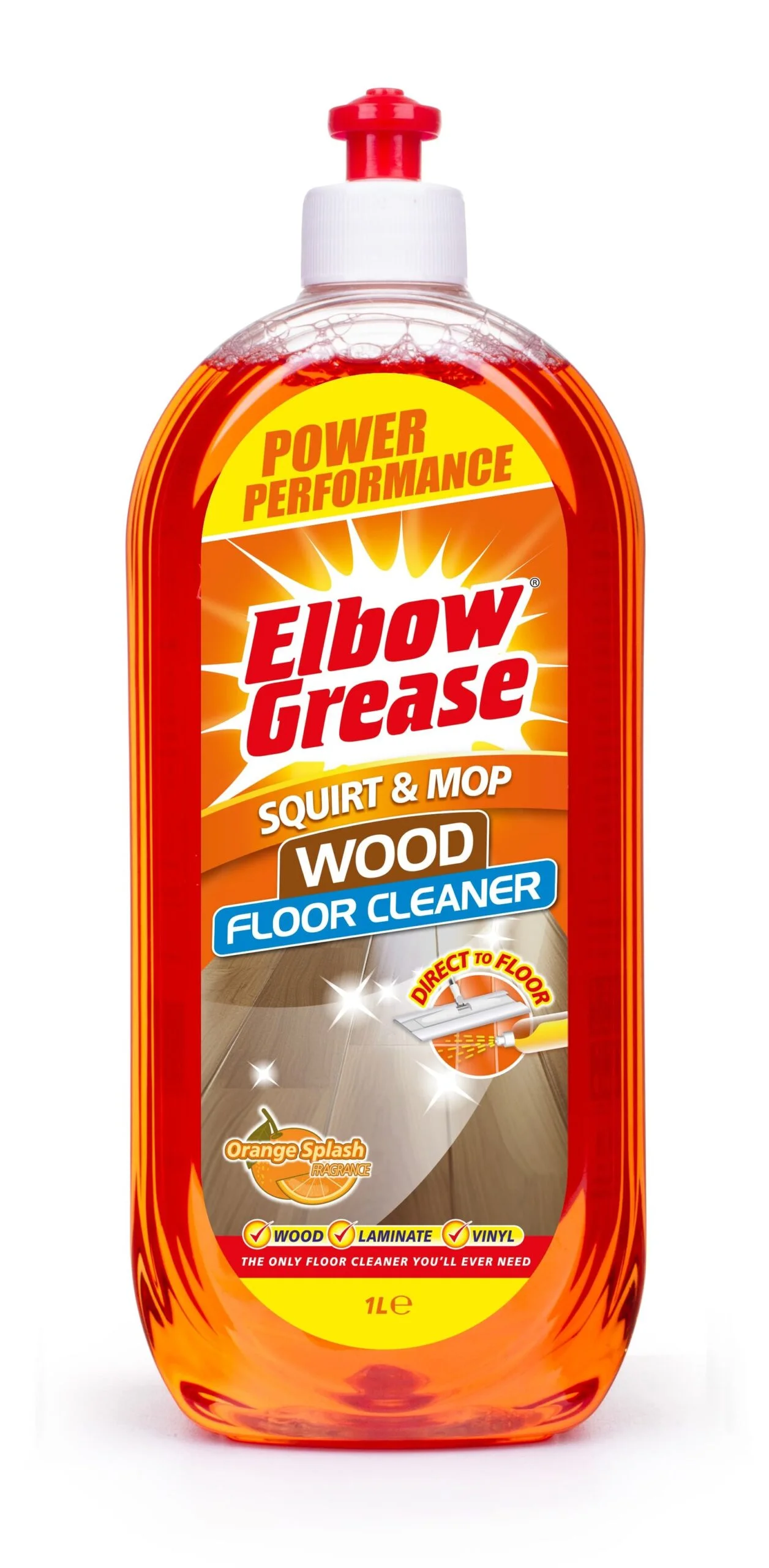 Elbow Grease Squirt & Mop Floor Cleaner Orange 12 x 1ltr