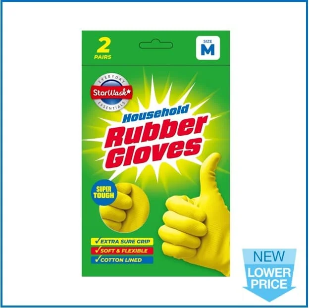 DL Latex Rubber Gloves - Medium 12 x 2s