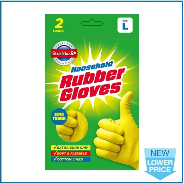 DL Latex Rubber Gloves - Large 12 x 2s