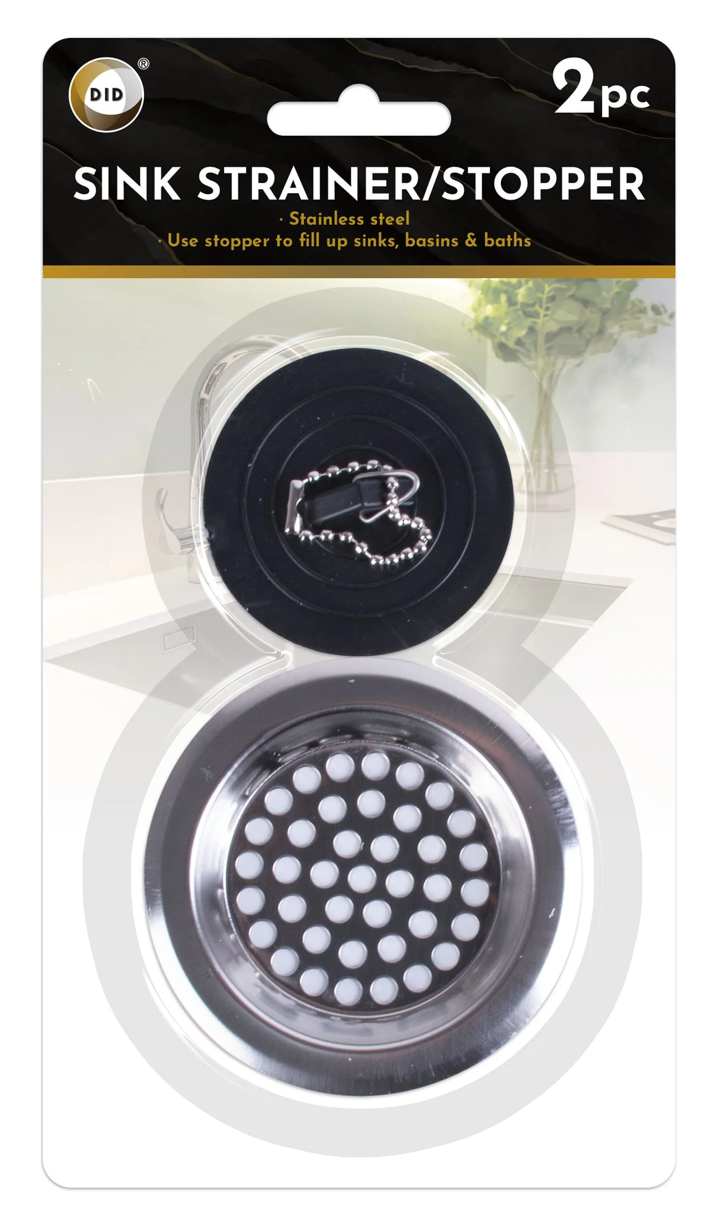 DID Sink Strainer & Stopper Set 2pcs 2s
