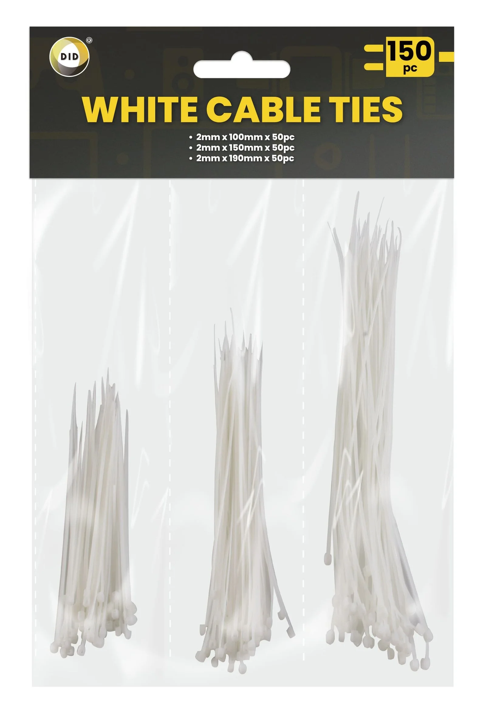 Dina White Cable Ties 150 S