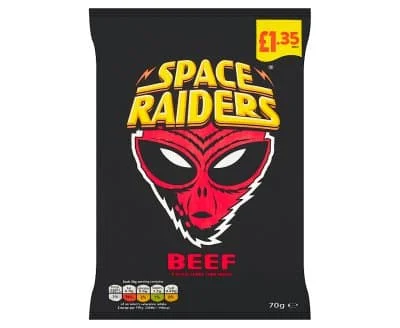 Space Raiders Beef Crisps 20 x 70g