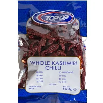 Top Op Whole Kashmiri Chillie 20 x 100g