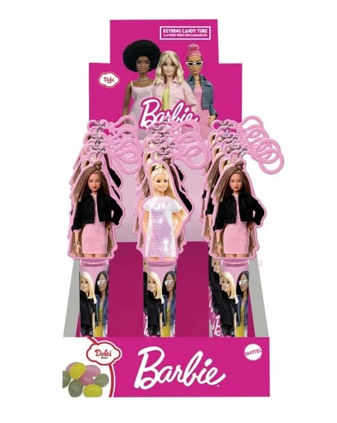 Barbie Keyring Jelly Bean Tube 18 x 10g