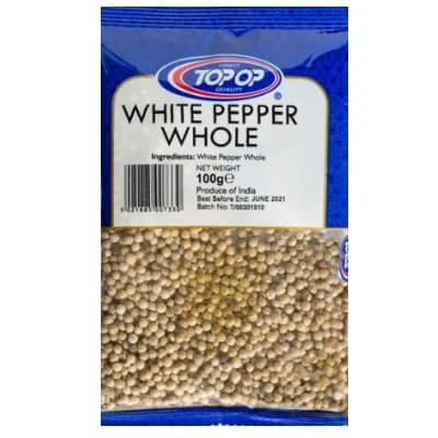 Top Op White Pepper Whole 20 x 100g