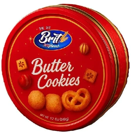 Brit Treat Christmas Red Tin Cookies 340g