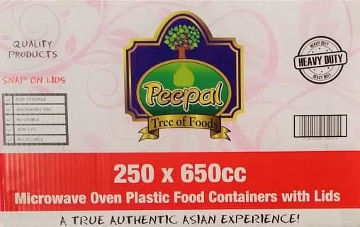 Peepal Microwave Containers & Lids 650 250 x 650cc