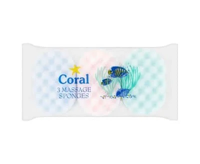 ELG Coral 3pk Massage Sponges 10s