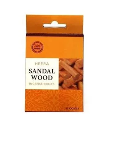 Heera Incense Cones - Sandalwood 12 x 12s
