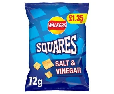 Walkers Squares Salt & Vinegar 18 x 72g