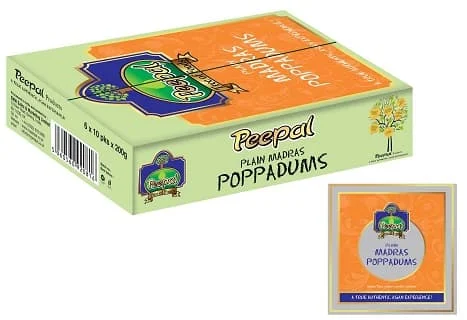 Peepal Madras Papadoms (Clearance Stock) 10x200g